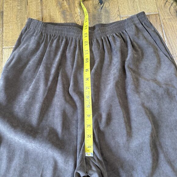 Alfred Dunner Pull On Trouser Pants Womens 14 Relaxed Taper Elastic Waist Brown - Picture 4 of 6